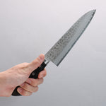 Seisuke VG10 Damas Gyuto 180mm Bois de pakka noir Manipuler - japanny-FR