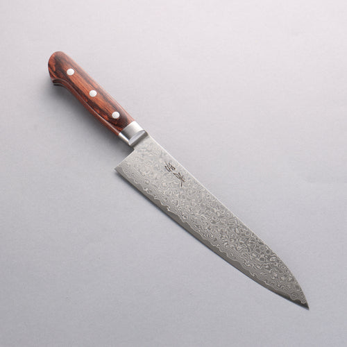 Seisuke Mokusei ZA-18 Finition miroir Damas Gyuto 210mm Bois de Pakka marron Manipuler - japanny-FR