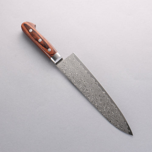 Seisuke Mokusei ZA-18 Finition miroir Damas Gyuto 210mm Bois de Pakka marron Manipuler - japanny-FR