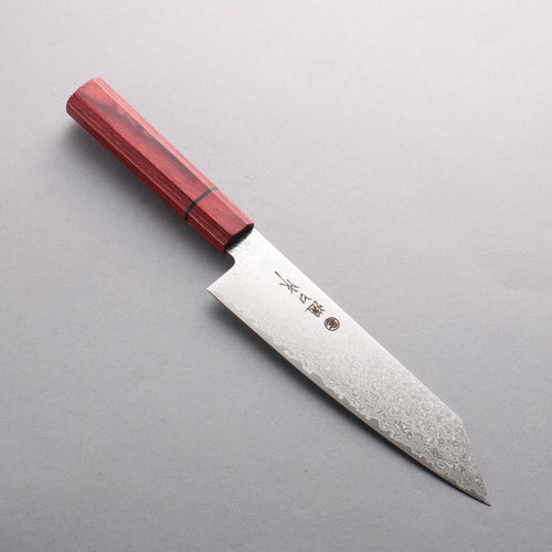 Higuchi SG2 Damas Kiritsuke Santoku 180mm Manipuler Bois de pakka rouge - japanny-FR