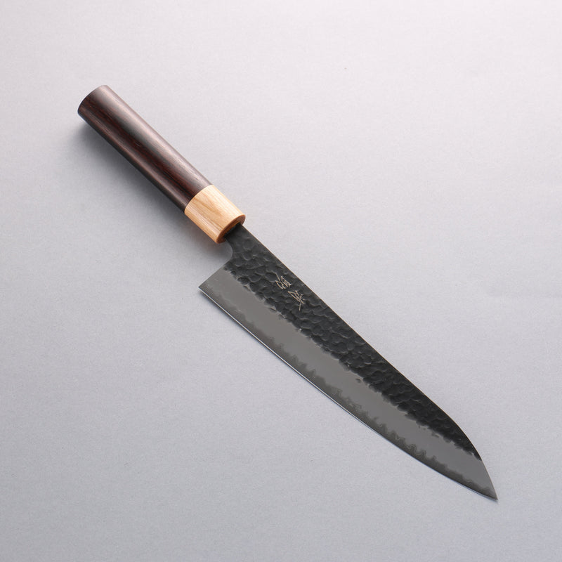 Seisuke Shitan Super Bleu Martelé Kurouchi Gyuto 210mm Shitan Manipuler - japanny-FR