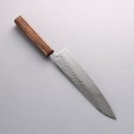 Seisuke Acier Inoxydable 440C Damaacus martelé Migaki Terminé Gyuto 210mm Manipuler Chêne - japanny-FR