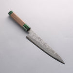 Seisuke Super Bleu Martelé Gyuto 210mm Noix(double bague vert ) Manipuler - japanny-FR