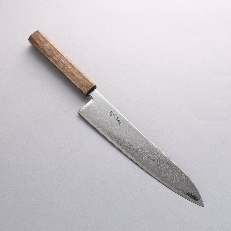 Seisuke VG10 Finition miroir Damas Gyuto 240mm Manipuler Chêne - japanny-FR