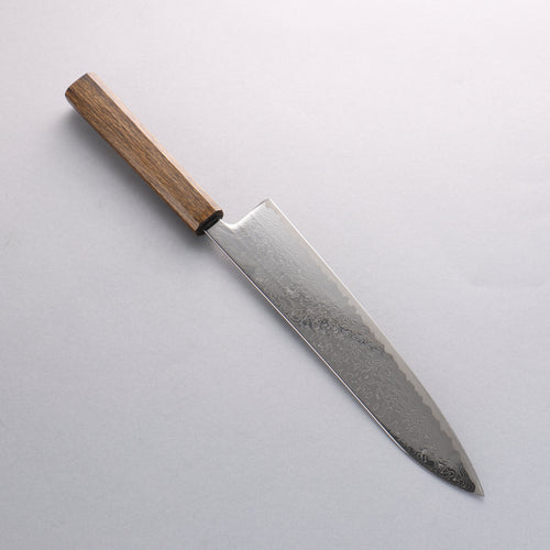 Seisuke VG10 Finition miroir Damas Gyuto 240mm Manipuler Chêne - japanny-FR