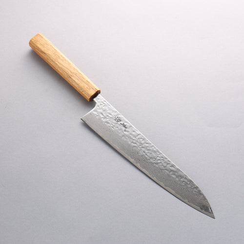 Seisuke Tsukikage AUS10 Migaki Terminé Damaacus martelé Gyuto 240mm Chêne Manipuler - japanny-FR