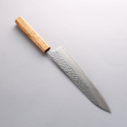 Seisuke Tsukikage AUS10 Migaki Terminé Damaacus martelé Gyuto 240mm Chêne Manipuler - japanny-FR