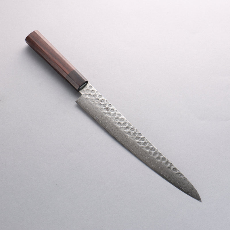 Seisuke AUS10 45 Couche de Damas Sujihiki 240mm Shitan Manipuler - japanny-FR