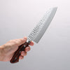 Seisuke VG10 33-Couches Damaacus martelé Santoku 170mm Manipuler Acajou - japanny-FR