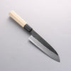 Kikuzuki Acier Blanc No.2 Finition noire Santoku 180mm Magnolia Manipuler - japanny-FR