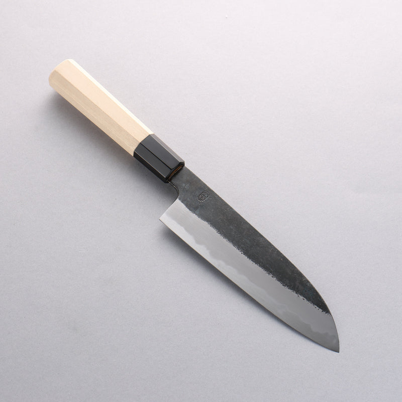 Kikuzuki Acier Blanc No.2 Finition noire Santoku 180mm Magnolia Manipuler - japanny-FR