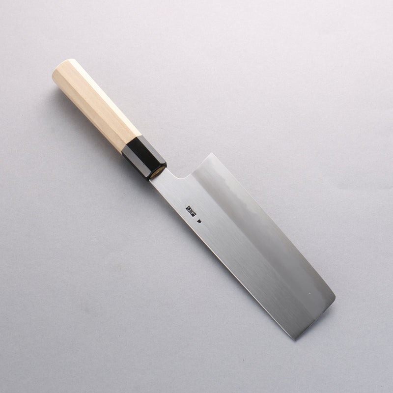 Kikuzuki Acier Blanc No.2 Kasumitogi Nakiri Couteau Japonais 180mm Magnolia Manipuler - japanny-FR