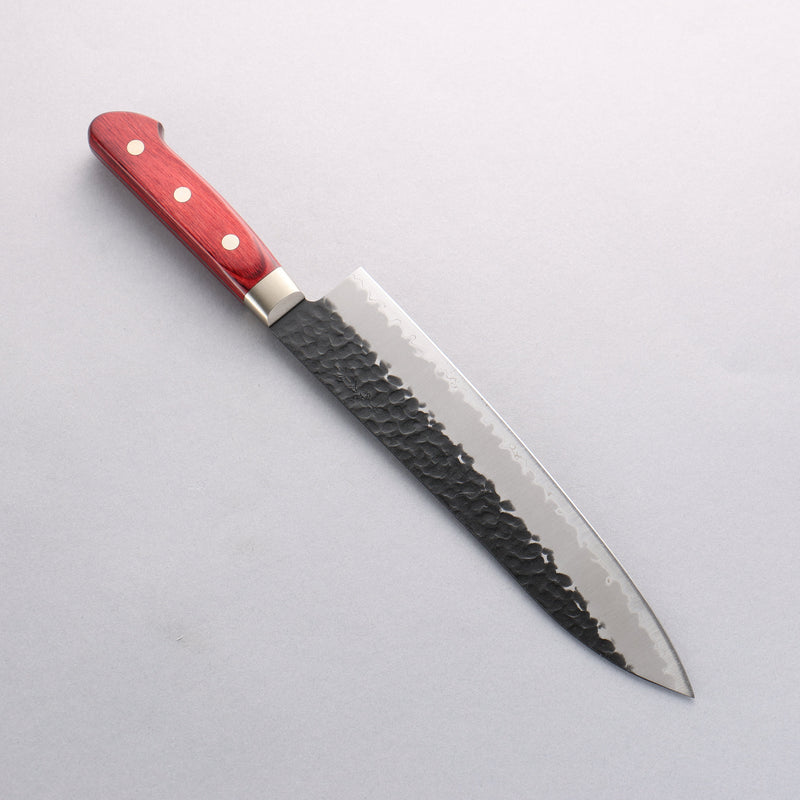 Seisuke Kurobeni Super Bleu Martelé Kurouchi Gyuto 210mm Bois de pakka rouge Manipuler - japanny-FR