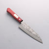 Seisuke Super Bleu Martelé Santoku 165mm Bois de pakka rouge Manipuler - japanny-FR