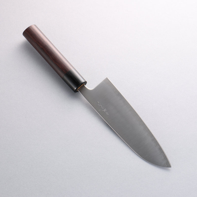 Seisuke Super Bleu Santoku 165mm Manipuler Palissandre (férule:Bois de Pakka noire) - japanny-FR