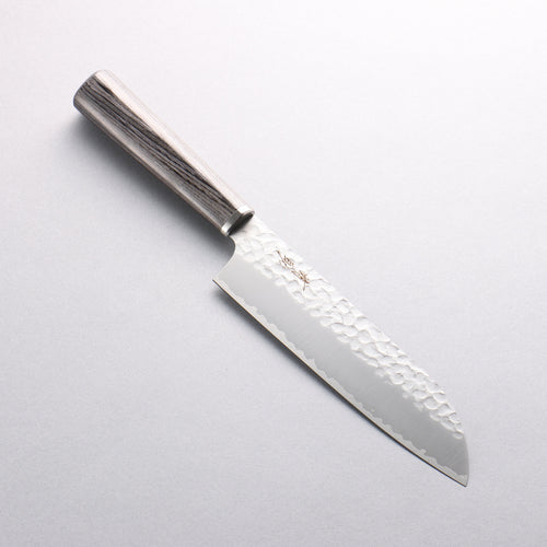 Seisuke VG10 Martelé Santoku 165mm Manipuler Contreplaqué de charbon de bois - japanny-FR