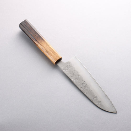 Oul Acier argenté NO.3 Nashiji Santoku 165mm Manipuler Chêne brûlé - japanny-FR