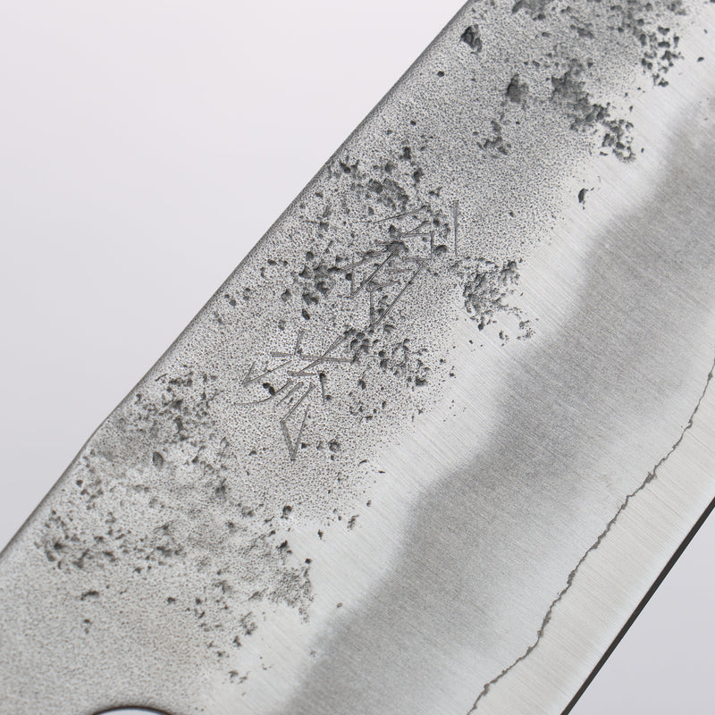 Oul Acier argenté NO.3 Nashiji Santoku 165mm Manipuler Chêne brûlé - japanny-FR