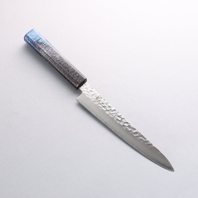 Sakai Takayuki Rinnou VG10 33-Couches Damas Petite-utilité Couteau Japonais 180mm Laqué bleu Manipuler - japanny-FR