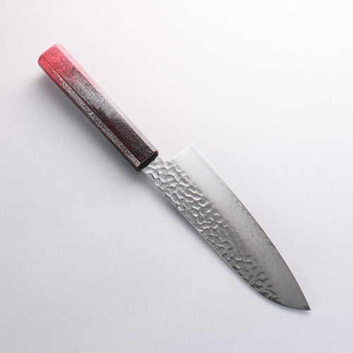 Sakai Takayuki Rinnou VG10 33-Couches Damas Santoku Couteau Japonais 170mm Laqué rouge Manipuler - japanny-FR