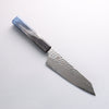 Sakai Takayuki Rinnou VG10 33-Couches Damas Kengata Santoku Couteau Japonais 160mm Laqué bleu Manipuler - japanny-FR