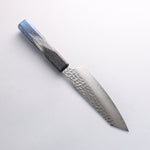 Sakai Takayuki Rinnou VG10 33-Couches Damas Kengata Santoku Couteau Japonais 160mm Laqué bleu Manipuler - japanny-FR