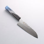 Sakai Takayuki Rinnou VG10 33-Couches Damas Santoku Couteau Japonais 170mm Laqué bleu Manipuler - japanny-FR