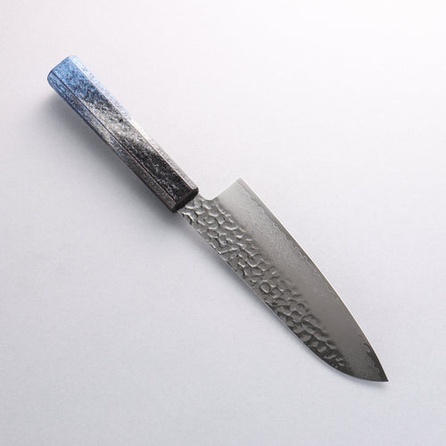 Sakai Takayuki Rinnou VG10 33-Couches Damas Santoku Couteau Japonais 170mm Laqué bleu Manipuler - japanny-FR