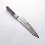 Seisuke AUS10 Miroir Croisé Kirituke Gyuto 210mm Manipuler Bois de pakka noir(férule:Bois de Pakka vert) - japanny-FR