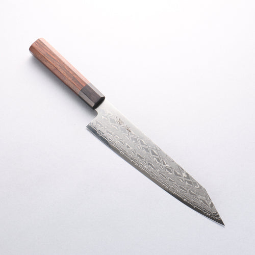 Seisuke AUS10 Miroir Croisé Kirituke Gyuto 210mm Shitan(férule:Bois de Pakka noir) Manipuler - japanny-FR