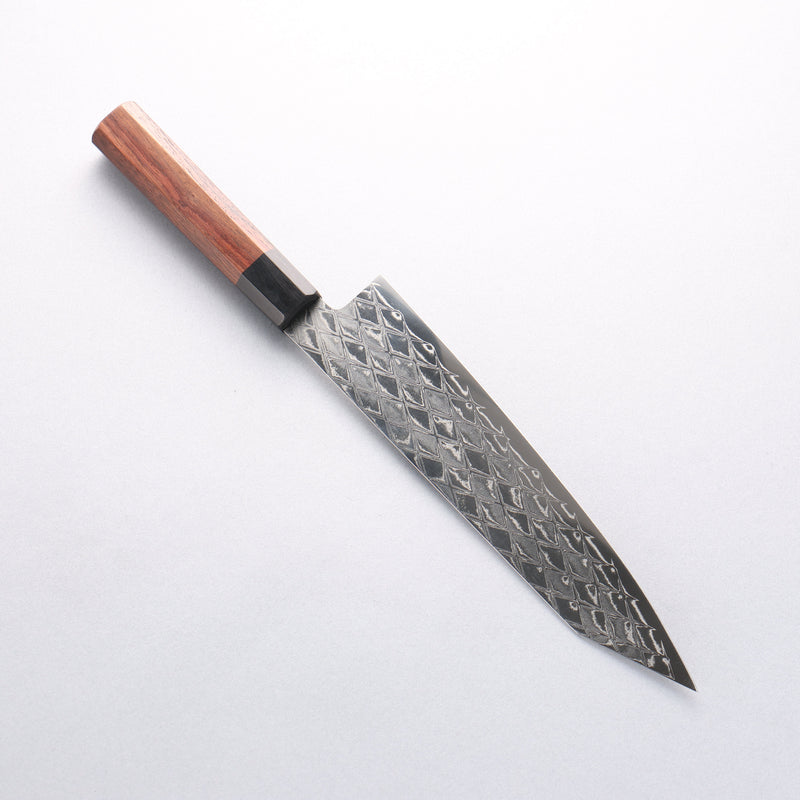 Seisuke AUS10 Miroir Croisé Kirituke Gyuto 210mm Shitan(férule:Bois de Pakka noir) Manipuler - japanny-FR