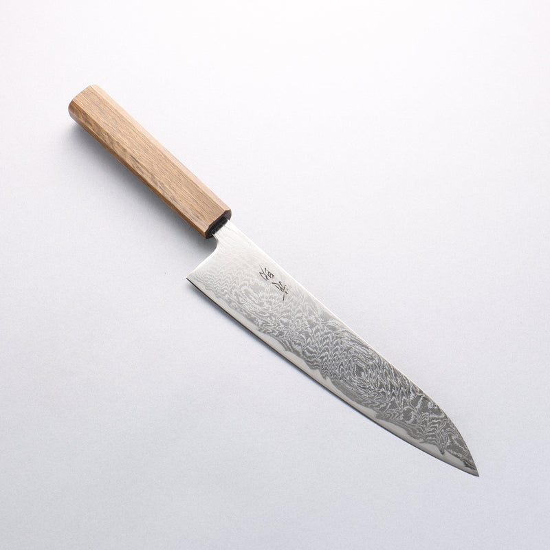 Seisuke Nami AUS10 Finition miroir Damas Gyuto 210mm Chêne Manipuler - japanny-FR