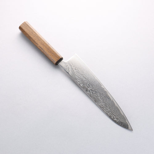 Seisuke Nami AUS10 Finition miroir Damas Gyuto 210mm Chêne Manipuler - japanny-FR