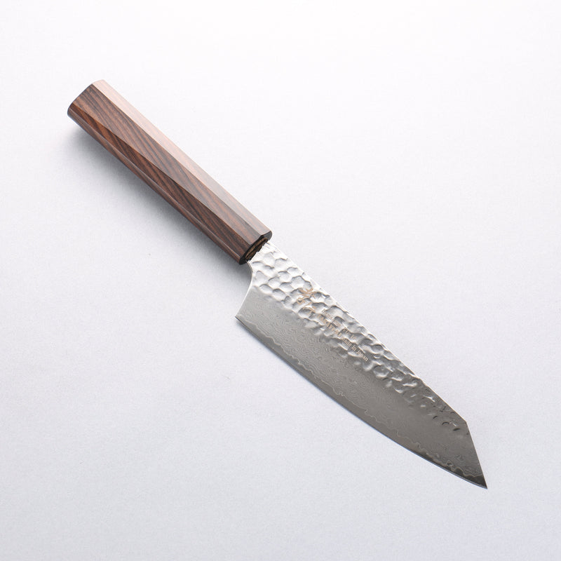 Sakai Takayuki VG10 33 Couche de Damas Kiritsuke Santoku 160mm Ébène (Larme à 6 faces) Manipuler - japanny-FR