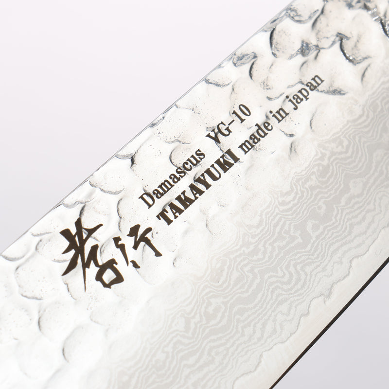 Sakai Takayuki VG10 33 Couche de Damas Kiritsuke Santoku 160mm Ébène (Larme à 6 faces) Manipuler - japanny-FR