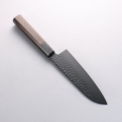 Sakai Takayuki Kurokage VG10 Martelé Revêtement en téflon Kiritsuke Santoku 160mm Chêne brûlé Manipuler - japanny-FR