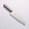 Seisuke Budou Acier argenté NO.3 Nashiji Santoku 180mm Bois de Pakka Purple Manipuler - japanny-FR