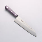 Seisuke Budou Acier argenté NO.3 Nashiji Santoku 180mm Bois de Pakka Purple Manipuler - japanny-FR