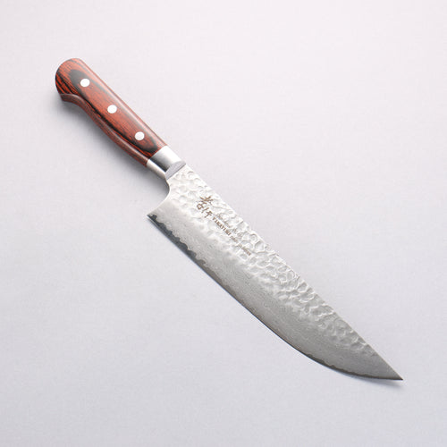 Sakai Takayuki VG10 33-Couches Damas couteau de boucherie 210mm Bois d'acajou Pakka Manipuler - japanny-FR