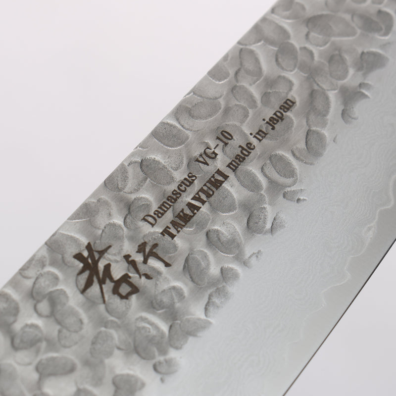 Sakai Takayuki VG10 33-Couches Damas Kiritsuke Santoku 160mm Bois d'acajou Pakka Manipuler - japanny-FR