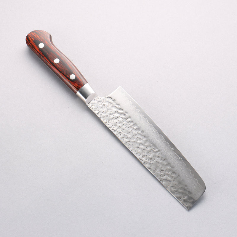 Sakai Takayuki VG10 33-Couches Damas Nakiri 160mm Bois d'acajou Pakka Manipuler - japanny-FR