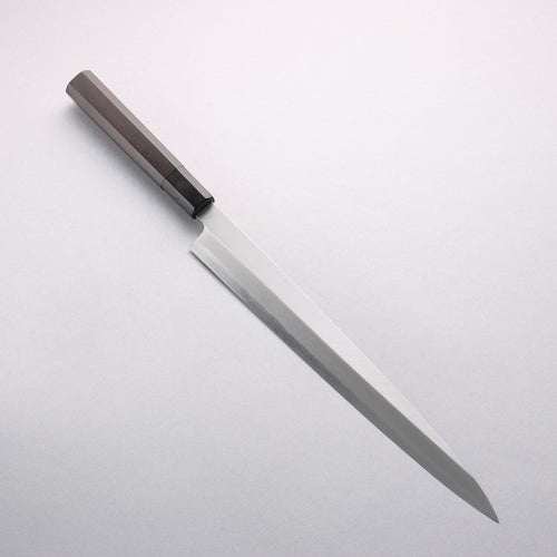 Minamoto Akitada Acier Blanc No.2 Yanagiba 300mm Manipuler Bois d'ébène - japanny-FR