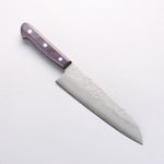 Oul Acier argenté NO.3 Nashiji Santoku 180mm Manipuler Bois de Pakka Purple - japanny-FR