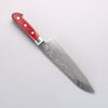 Seisuke Nami AUS10 Finition miroir Damas Santoku 180mm Manipuler Bois de pakka rouge - japanny-FR