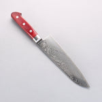 Seisuke Nami AUS10 Finition miroir Damas Santoku 180mm Manipuler Bois de pakka rouge - japanny-FR