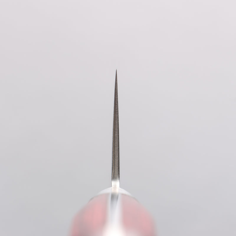 Seisuke Nami AUS10 Finition miroir Damas Santoku 180mm Manipuler Bois de pakka rouge - japanny-FR