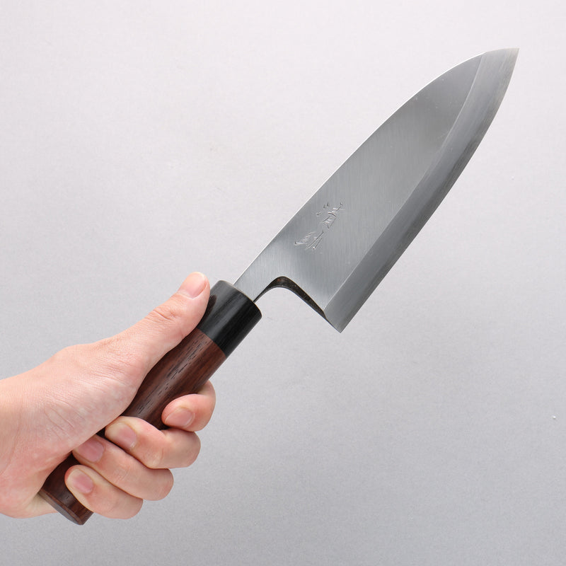 Seisuke Acier Blanc Kasumitogi Deba 180mm Manipuler Bois de rose - japanny-FR