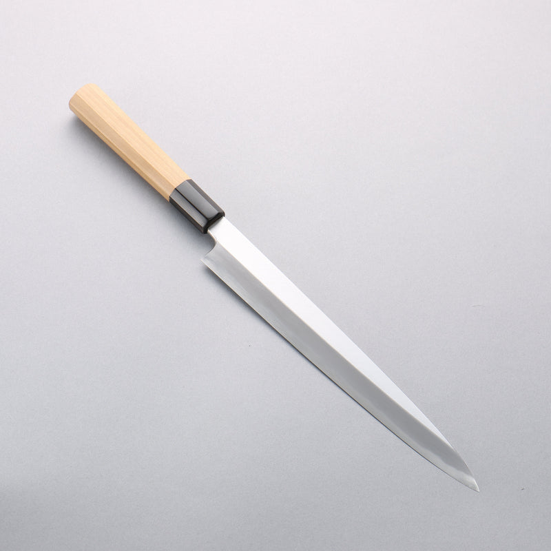 Minamoto Akitada Acier Bleu No.2 Yanagiba 240mm Manipuler Magnolia (férule: Corne de buffle d'eau) - japanny-FR
