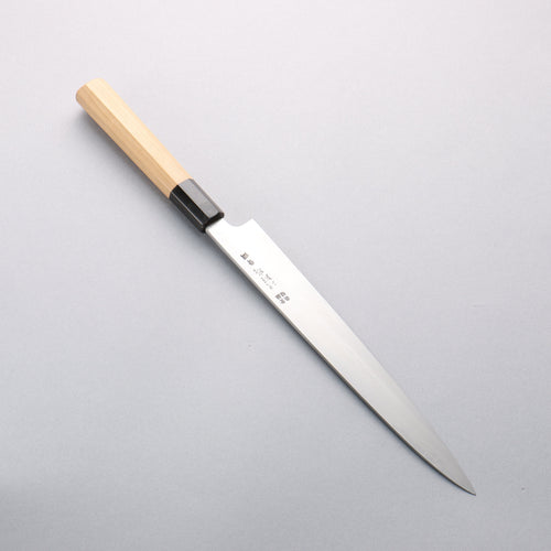 Minamoto Akitada Acier Bleu No.2 Yanagiba 240mm Manipuler Magnolia (férule: Corne de buffle d'eau) - japanny-FR