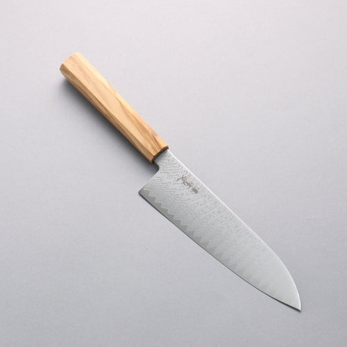 Kanjyo VG10 Damas Santoku 180mm Manipuler Olivier - japanny-FR